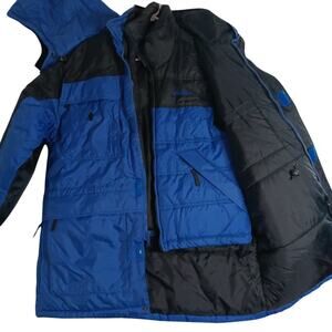 Starter 2 In 1 Jacket Puffer Vest Men Small Royal Blue Nylon Hooded Outdoors Ski